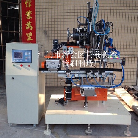 Two-axis brush-drill-flattening machine